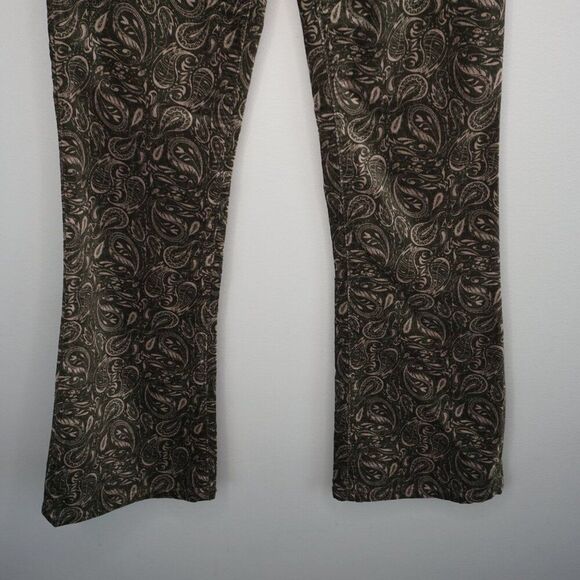 New AG The Quinne Crop High Rise Kick Flare Velvet Pant in Gallant Paisley sz 23 - Picture 7 of 15